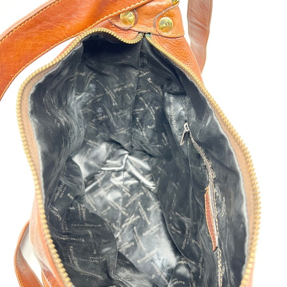 Marino Orlandi Italian Cognac Leather Convertible Bucket Bag Backpack Crossbody main image 16
